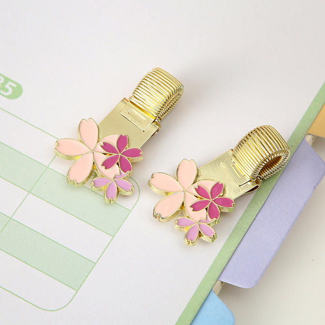 Alloy Pen Clip Notebook Zinc Alloy Spring Accessories Pen Buckle Writing Fixed Elastic Cartoon Pen Insert Stationery detail 8