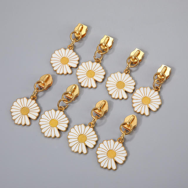 Small Daisy Zipper Puller Zinc Alloy Nylon Zipper Puller Simple Luggage and Clothing Accessories Zipper Puller Wholesale detail 1