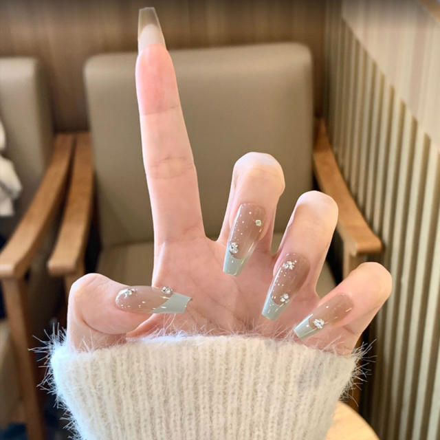 10 Pieces of Coded Rich Daughter Fairy Elegant Sparkling Atmosphere Internet Celebrity Style Removable Wearable Nail Patch detail 3