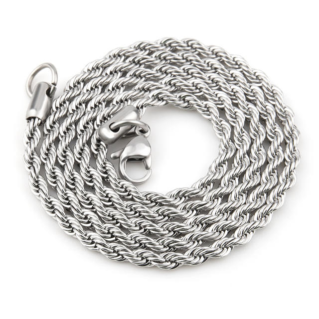 Stainless Steel Twist Chain Vacuum Color Retention Electroplating Non-Fading Gold Necklace Titanium Steel Hip-Hop Men's Chain Chain detail 5