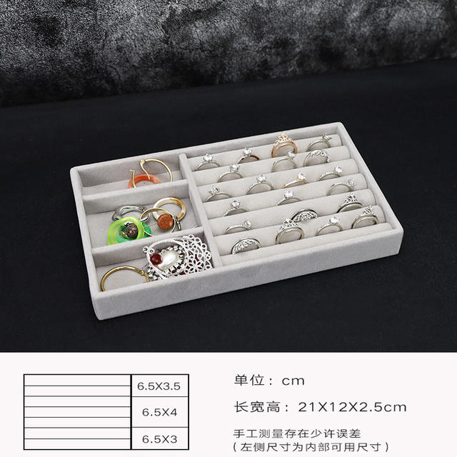 Simple Flannel Ring Box Jewelry Box Earrings Earrings Jewelry Storage Box Drawer Dustproof Jewelry Box Display Box detail 5