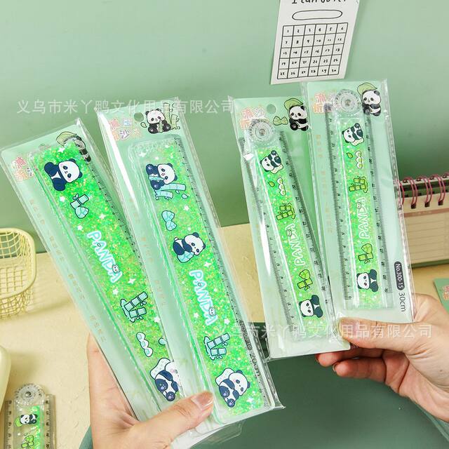30cm Capybara Folding Ruler Wholesale Capybara Liquid Sand Straight Ruler Student Stationery Exam Drawing Ruler