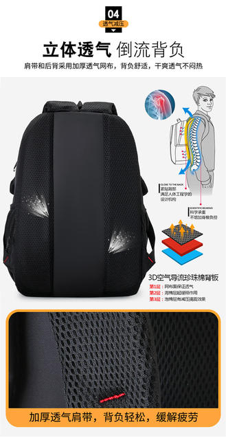 New Kangaroo Large-Capacity Computer Bag Business Casual Commuting Outdoor Travel School Bag Student Backpack Simple detail 10