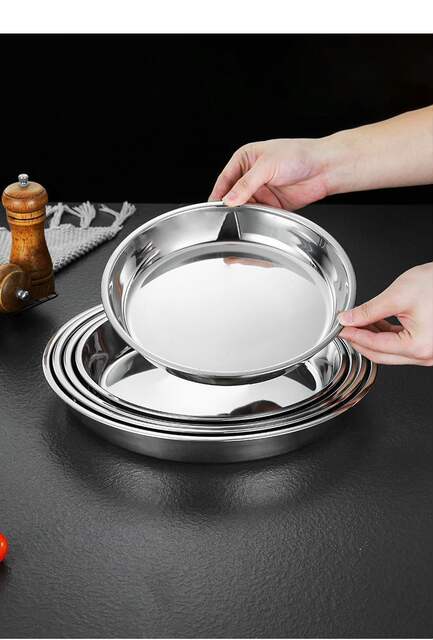 Food-Grade Stainless Steel Cake Steaming Tray, Water Chestnut Cake Mold, Household Kitchen Serving Tray, Thickened and Deepened Round Tray detail 8