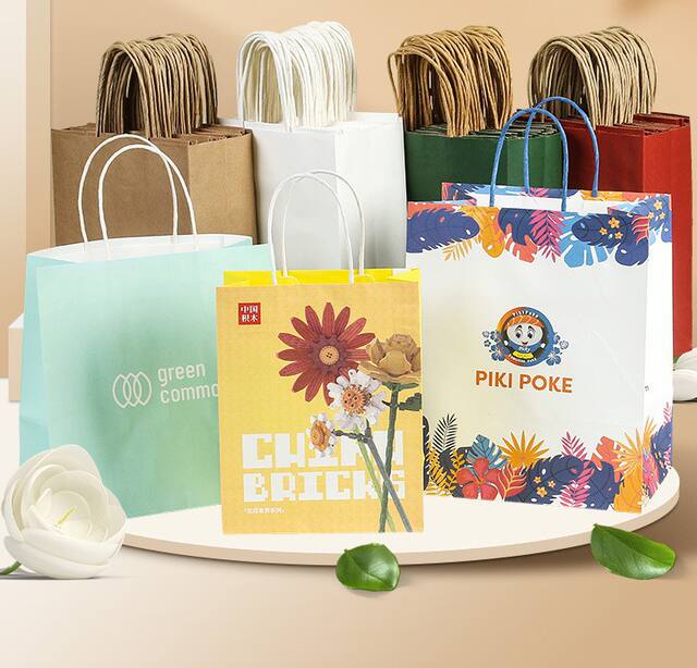 Brown Packing Paper Bags Are Universal Packaging Bags That Can Be Printed with Logos for Holiday Shopping, Gift Bags, Catering and Takeaway detail 2