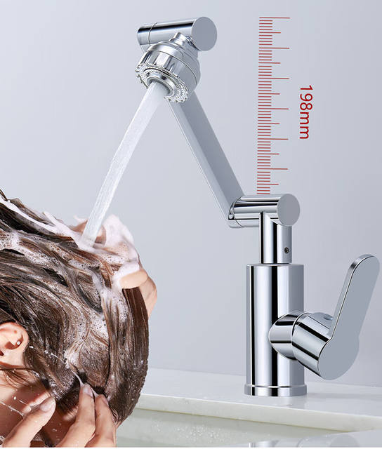 Lucky Cat Faucet Household Wash Basin Bathroom Cabinet Universal Rotating Supercharged Universal Faucet Foreign Trade Wholesale detail 7