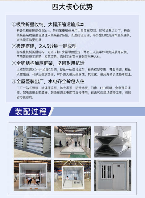 Cross-Border Supply of Foldable Integrated Container Houses for Overseas Projects, Temporary Housing, Assembled Folding Container Activity Houses detail 5