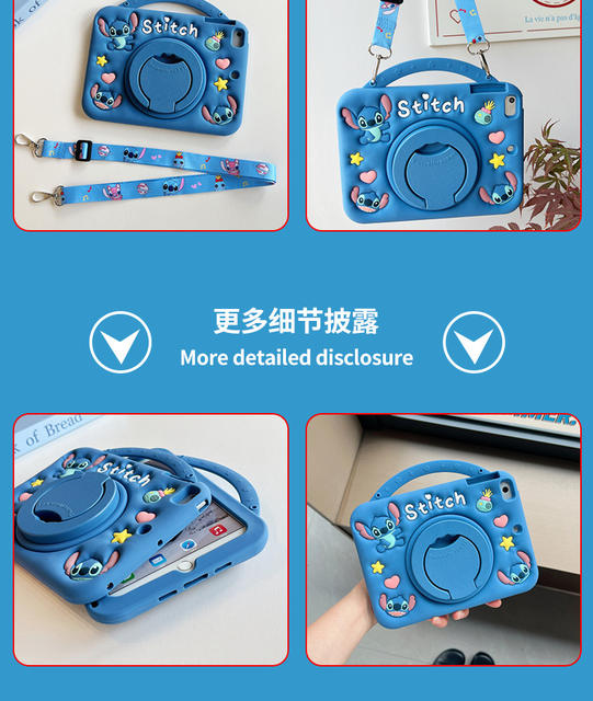 Ipad10 Protective Case 10.2 Tablet Case Air8 Kidsren's Model Ipadpro11 Silicone 9.7 Stitch Mini67 detail 9