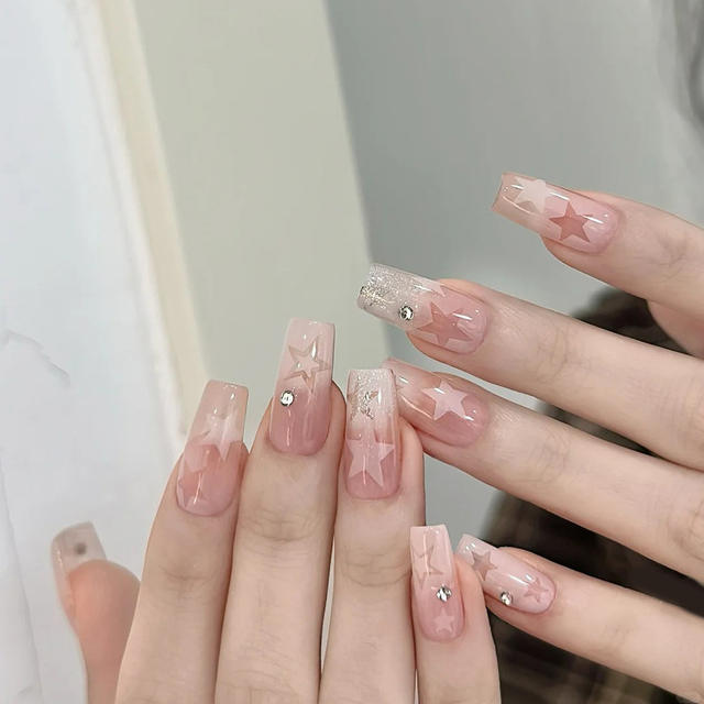 Nail art stickers clap glue spray painting love stars butterfly stars flame nail decorations small accessories with adhesive detail 7