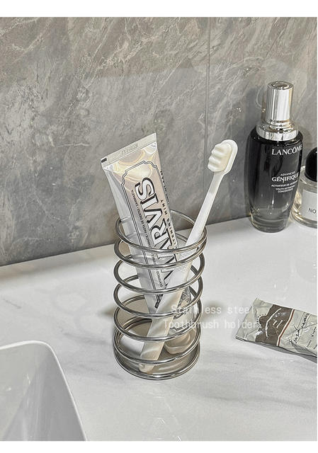 Comb Storage Rack, High-End Makeup Brush Storage Tube, Bathroom Bathroom Sink, Stainless Steel Toothbrush Storage Rack detail 10