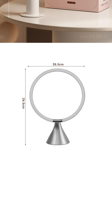 Led Makeup Mirror 2025 New Style with Light Fill-In Mirror Home Desktop Desktop Mirror Dressing Table Rechargeable High-Definition Mirror detail 7