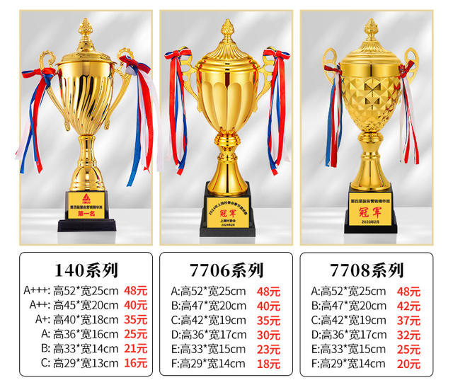 Metal Trophy Gold Silver Copper Trophy Customized Football Basketball Taekwondo Badminton Primary School Games detail 2