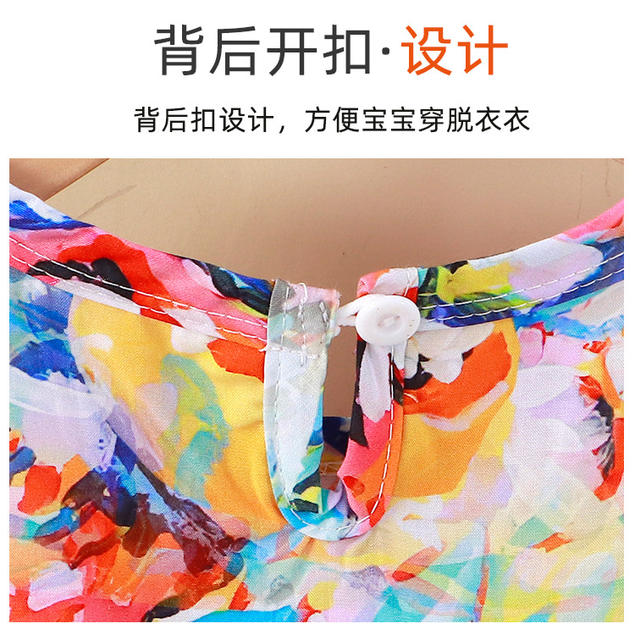 Girls Dress Cotton Silk Summer New Baby Girl Floral Princess Dress Vest Dress Korean Style Girl Skirt Children's Clothing detail 4