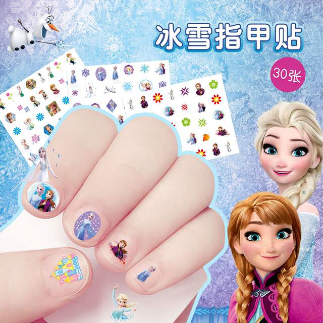 Manufacturer Wholesale 15 Cartoon Nail Stickers Set for Kidsren and Girls Ice and Snow Princess Star Dew Dress up Nail Art Stickers detail 5