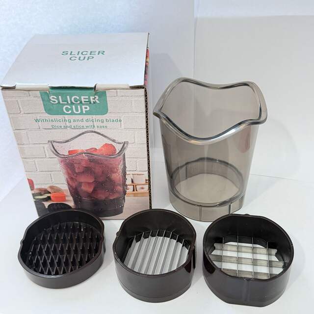Vegetable and Fruit Slicing Cup, Three-In-One Chopper, Multifunctional Kitchen Tool, Mushroom Dicer, Multi-Purpose Household Use detail 1
