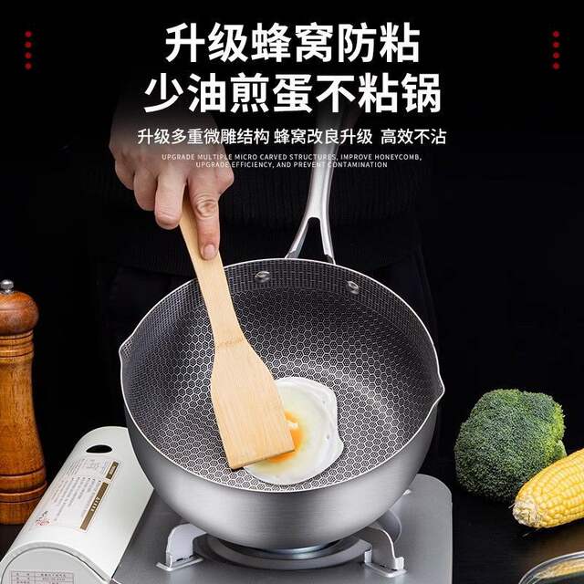 Xueping Pot Stainless Steel Milk Pot Baby Food Supplement Pot Household Wok Multi-Functional Uncoated Non-Stick Noodle Pot Soup Pot detail 1