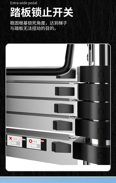 Cangzhicheng Stainless Steel Telescopic Ladder Multifunctional Household Herringbone Ladder Portable Folding Ladder Bamboo Ladder Lifting Step Ladder detail 12