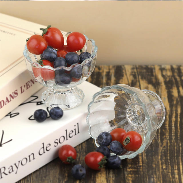 Wholesale Dessert Juice Glass Milkshake Cup Candle Holder Glass Cup Ice Cream Cup Ice Cream Bowl Salad Bowl Cold Drink detail 11