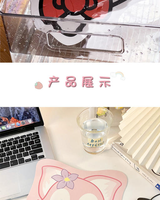Sanrio Mouse Pad Small Size Cute Special-Shaped Mouse Pad Ins Style Cartoon Desk Pad for Girls Simple Leather detail 8