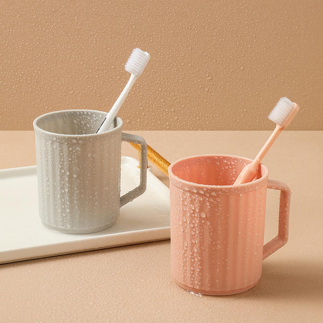 1266 Mouthwash Cup Household Brushing Bathroom Couple's Toothbrush Cup Large Capacity Thickened Wash Cup with Handle