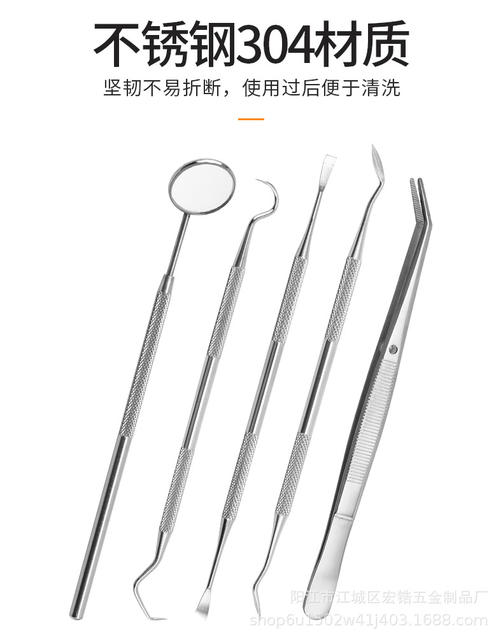 Spot Stainless Steel Dentist Oral Tools Cleaning Tooth Stones Removal Tartar Dental Laparoscopic Care Kit detail 10
