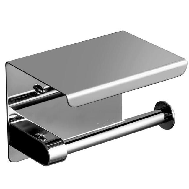 304 stainless steel tissue holder hotel toilet bathroom mobile phone tissue box toilet paper holder wall hanging perforated roll paper holder detail 4