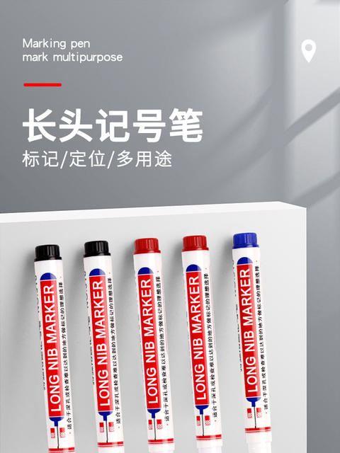 Long Head Marking Pen Woodworking Pen Long Marking Tile Site Bathroom Installation Special Purpose Deep Mouth Marking Oil Pen detail 2