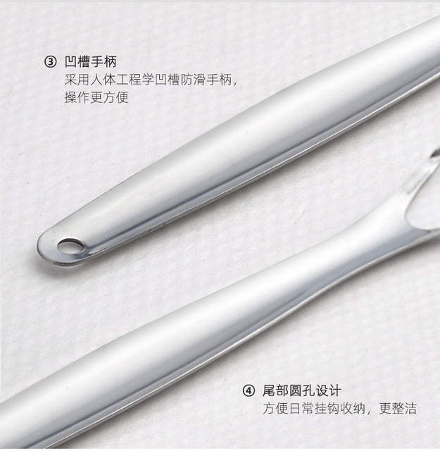 Tongue Scraper Stainless Steel Men's Tongue Scraper Middle-Aged and Elderly Tongue Coating Cleaning Artifact Bad Breath Tongue Coating Cleaner detail 11