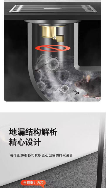 Stainless Steel Anti-Odor Floor Drain, Thickened Bathroom Washing Machine Drain, Bathroom Floor Drain, Dual-Purpose for Sewer and Drain Pipes detail 9
