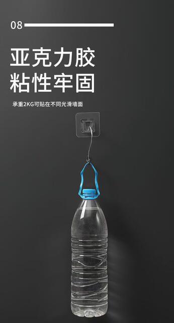 Double-Row Snap Hook Strong Adhesive Traceless Hook Clip Transparent No-Drill Sticky Hook Multifunctional Storage Rack Fixer detail 8
