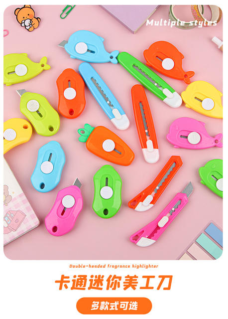 Casual and Portable Mini Utility Knife, Small Box Opener, Office Paper Cutting Express Knife, Kidsren's Cute Handmade Knife detail 2