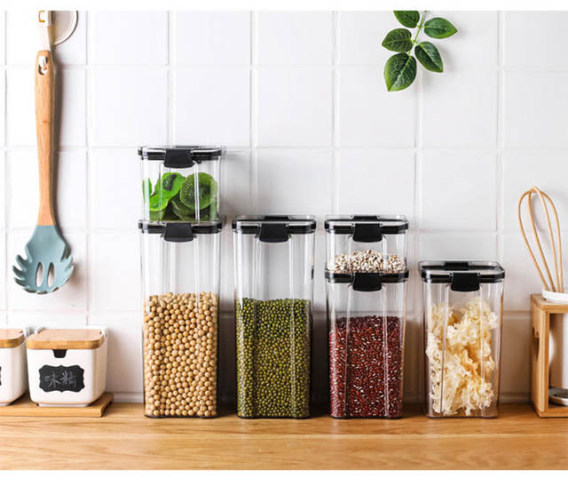 Kitchen Transparent Storage Jar Food-Grade Sealed Jar Plastic Storage Jar Household Sealed Seasoning Box Spice Storage Box detail 9