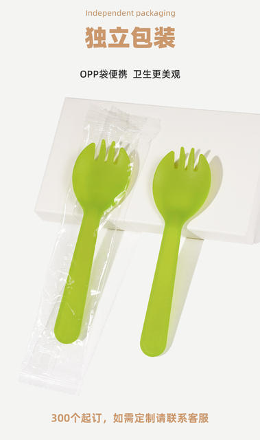 Spoon Disposable Separate Packaging Thickened Plastic Ice Cream Modern Simple Dessert Fork Small Cake Fork Spoon detail 3