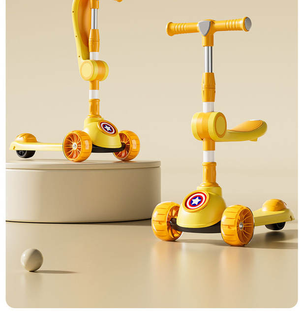 Scooter for Children Aged 1 to 3-6 to 12 Years Old, Three-In-One Baby Scooter for Boys and Girls, with a Seat and Rideable Features detail 10