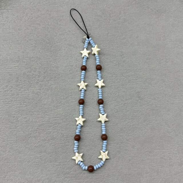 Ins Star Beaded Bracelet Ccd Phone Chain Camera Chain Pendant Niche Personalized Lanyard Phone Chain Blue Series detail 1