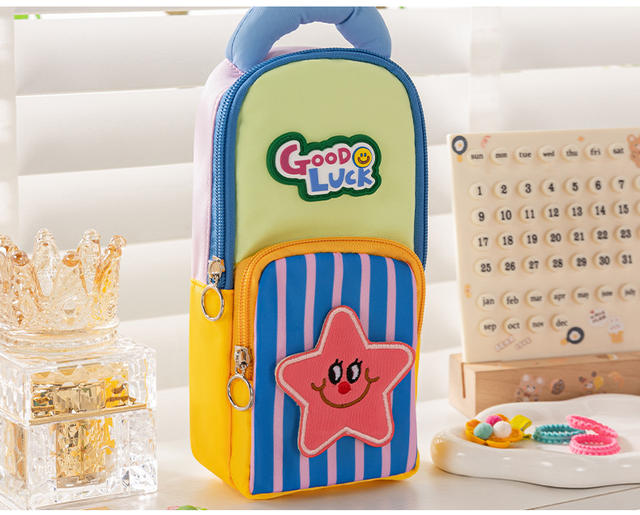 New Style Small School Bag, Star Pencil Case, Large Capacity Stationery Bag for Primary School Students, Pencil Stationery Box, High-Looking Pencil Case for Girls detail 12
