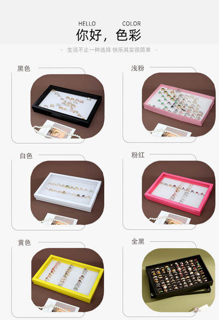 Manufacturer's Spot Wholesale 100-Hole Ring Box Jewelry Display Box Dust-Proof Transparent Storage Box with Lid detail 3