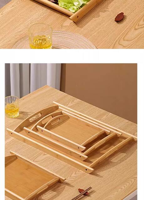 Hotel dish marinated dish barbecue dish wholesale wine dish bamboo wooden tray binaural handle tea tray water cup tray detail 12