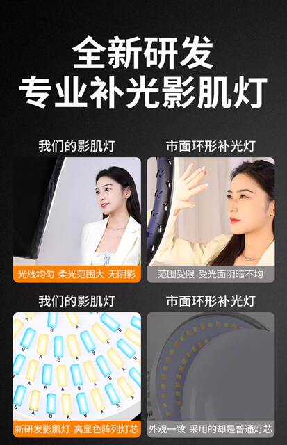 Factory Wholesale Live Streaming Fill Light, Dedicated Face Light for Streamers, E-Commerce Lighting Light, Studio Product Shooting Light detail 3