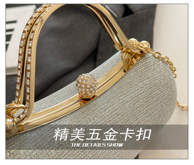 High-End Chain Handbag, Niche Design Women's Bag, Cross-Border New Fashion Chain Bag, Evening Bag, Rhinestone Crossbody Bag detail 10