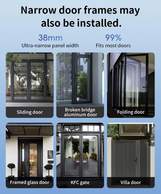Broken Bridge Aluminum Smart Fingerprint Lock Glass Door Password Lock Outdoor Waterproof Narrow Edge Patio Door Sliding Aluminum Alloy Door Lock detail 2