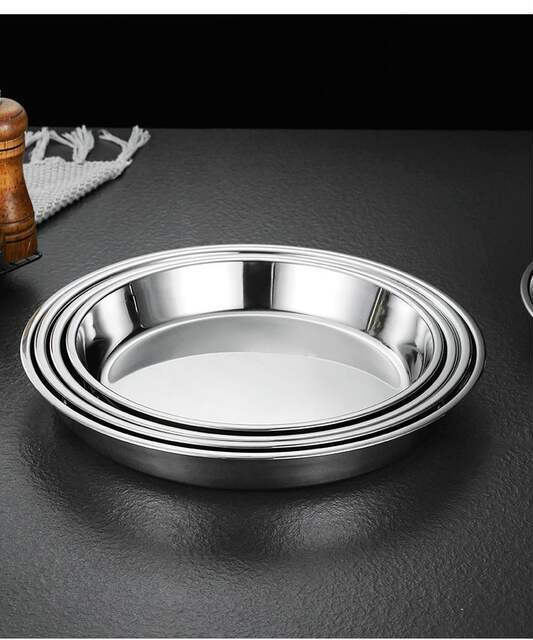 Food-Grade Stainless Steel Cake Steaming Tray, Water Chestnut Cake Mold, Household Kitchen Serving Tray, Thickened and Deepened Round Tray detail 9