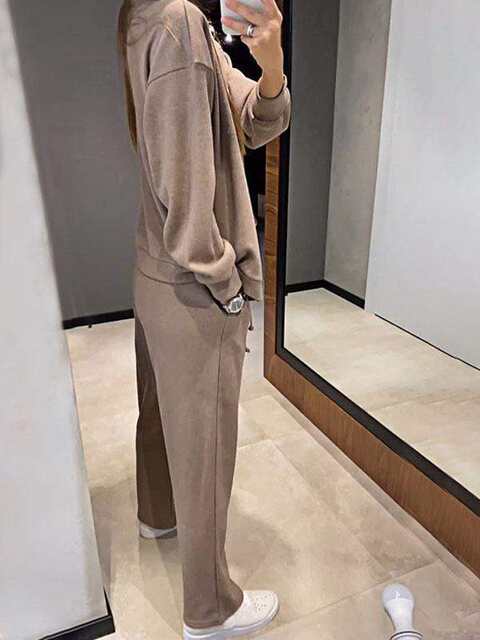 2024 autumn and winter new European and American cross-border Amazon independent station best selling casual sports suit cardigan top women's clothing detail 3