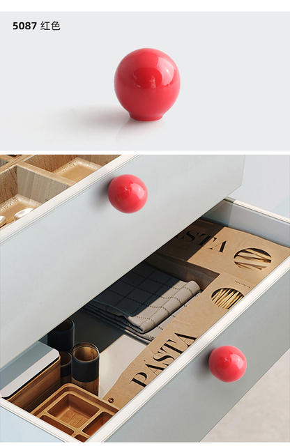 Simple color ceramic cabinet door cabinet wardrobe door drawer round single hole handle bottle cover handle small handle detail 11