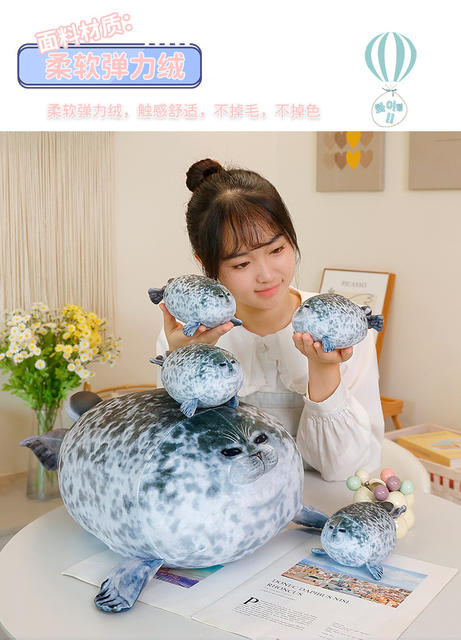 Japan Osaka Simulated Seal Doll Pillow Aquarium Popular Soft Pillow Aquarium Plush Toy detail 3