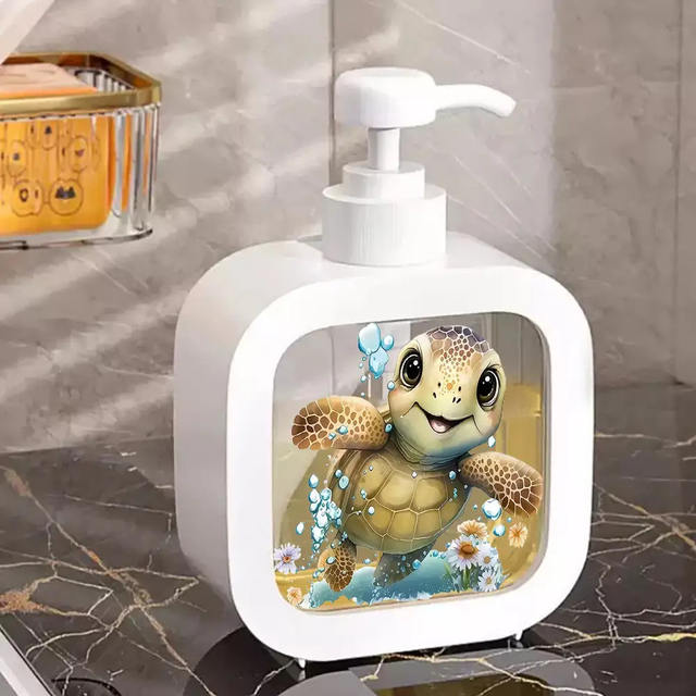 Cute Turtle-Shaped Soap Dispenser - Moisturizing Hand Soap Pump Bottle Suitable for Bathroom and Kitchen Use detail 3
