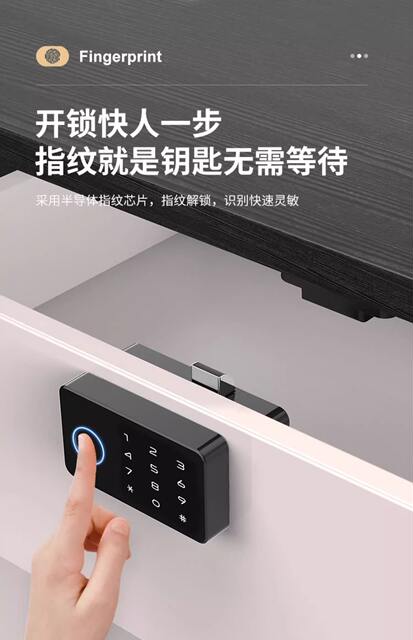 Fingerprint Cabinet Door Lock, Shoe Cabinet Lock, Exterior Cabinet File Cabinet Password Lock, Office Desk Smart Drawer Lock, Electronic Lock detail 4