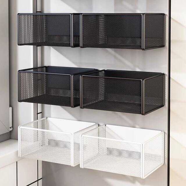 Refrigerator Magnetic Storage Rack, Plastic Wrap Storage Box, Carbon Steel No-Drill Side Hanging Basket, Ozon Cross-Border Exclusive Supply