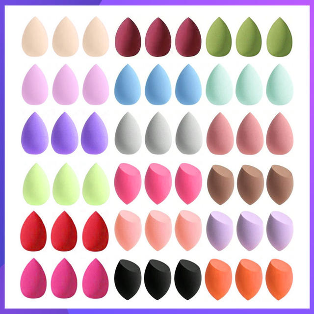 Super Soft Beauty Sponge, Water Drop-Shaped, Gourd-Shaped, Angled Sponge, Dual-Use for Dry and Wet Application, Colorful, Doesn'T Absorb Much Powder, Individually Packaged detail 4