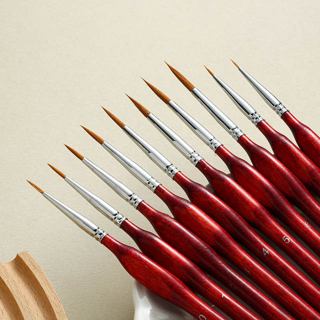 Cross-Border Pencil Set with Wolf Hair Outline Pens, Triangular Birch Wood Handles, Watercolor and Gouache Pens, Oil Painting Pens, Direct Sales from the Manufacturer detail 10